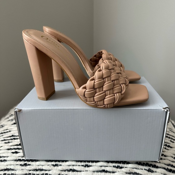 Forever 21 Nude Braided Strap Block Heels - Picture 5 of 7
